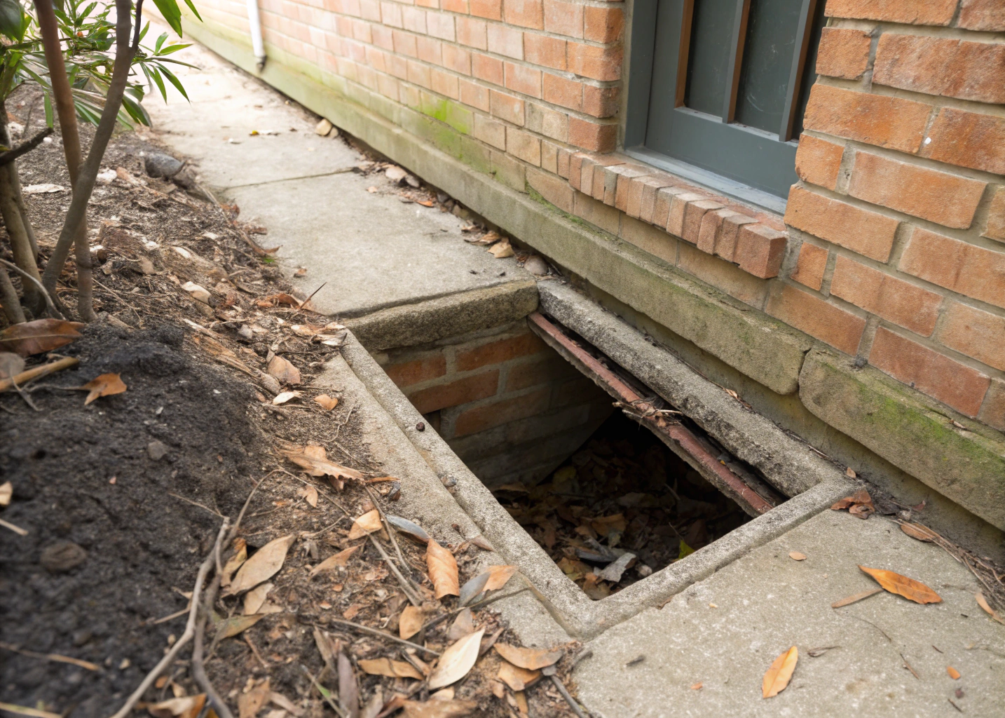crawl-space-access-point-subfloor-central-coast Crawl space access point beneath an older Australian home showing low clearance subfloor void Central Coast NSW